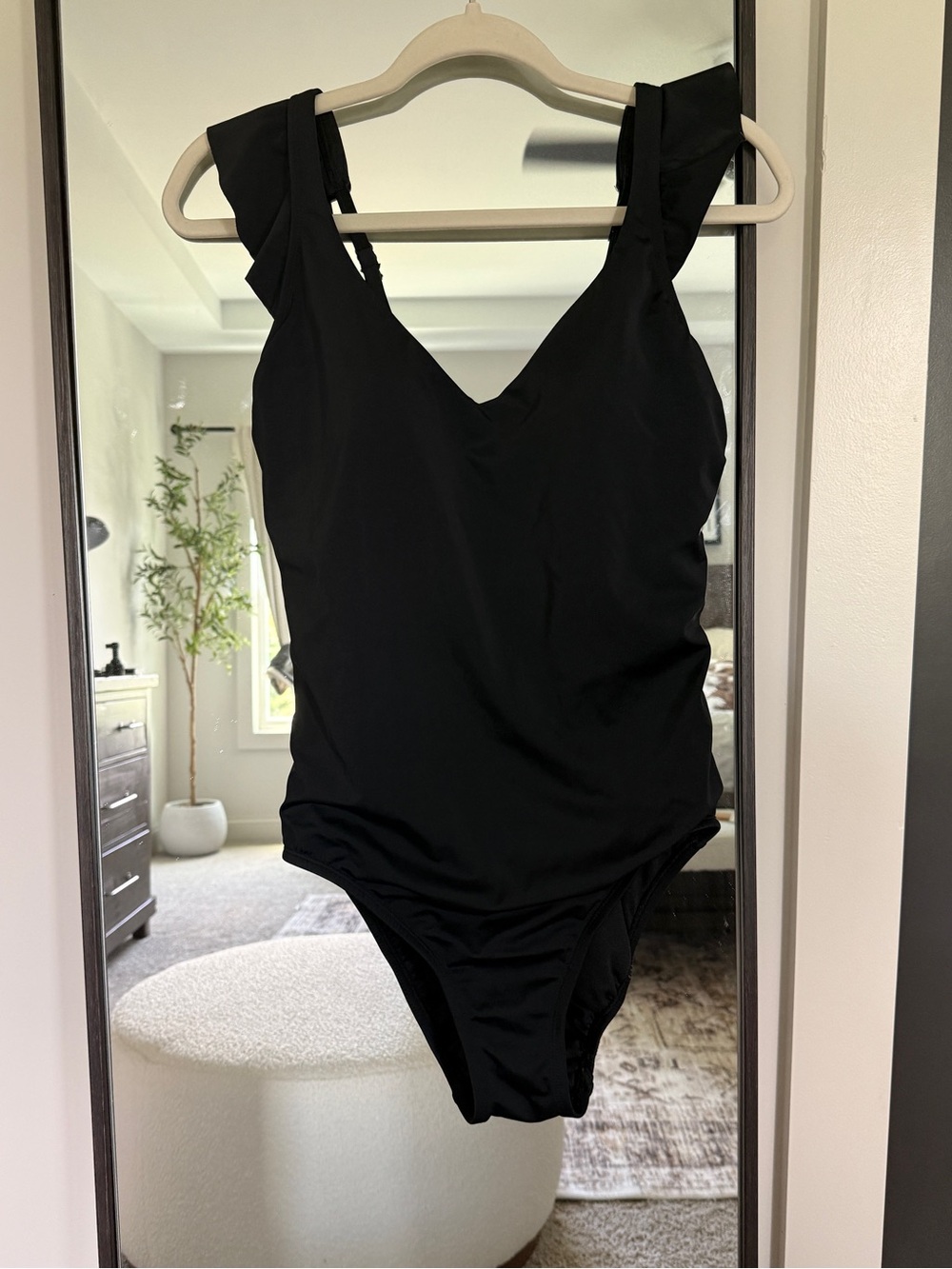Time & Tru one piece, ruffle sleeve swimsuit size large